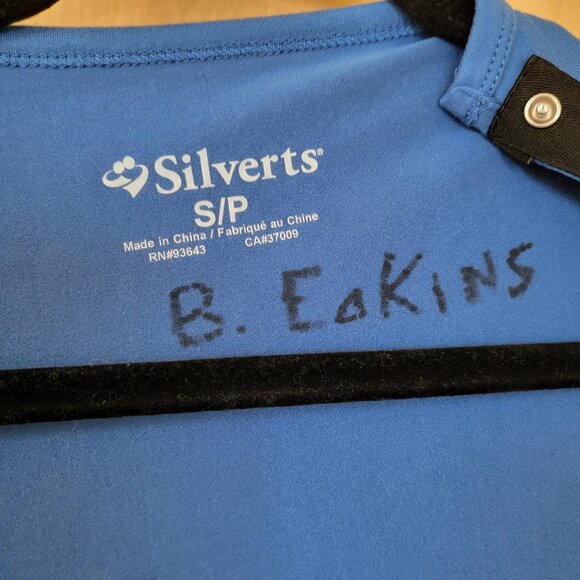 Silverts Open Back Adaptive Top 3/4 Sleeve Blue Size Small - Picture 10 of 10